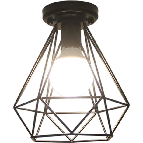 Plafonnier - Plafonnier noir diamant double ligne - sans ampoule (1/5)