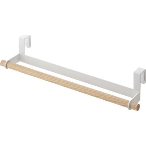 Yamazaki Tosca toallero blanco y madera 33 cm