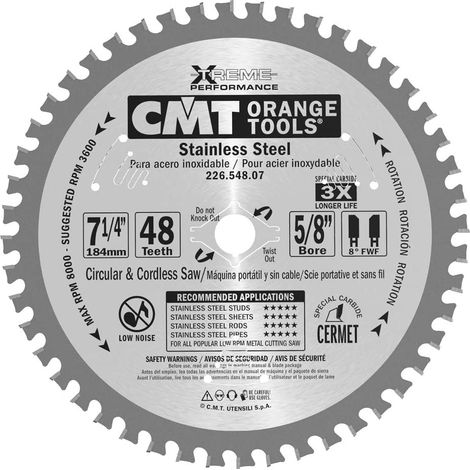 226.548.07 SIERRA CIRCULAR PARA ACERO INOXIDABLE HW 184X2,0/1,6X15,87  Z48 TCG (1/5)