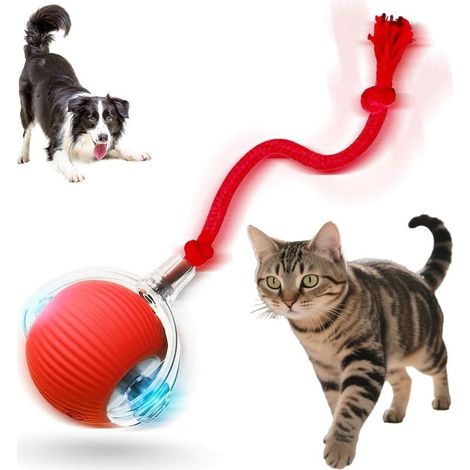 Interactive Cat Toys for Indoor Cats, 2025 New Motion Activated Cat Balls with 360° Smart Automatic Rolling Moving for Bored Pet Cats Dogs (Red) (1/5)