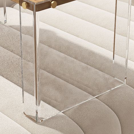 Table d'angle pour fenêtre en baie, design minimaliste et moderne, en acrylique transparent. (1/5)