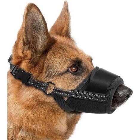 BUNTHAUS Neuer Maulkorb für kleine Hunde aus weichem, reflektierendem Material, mit verstellbarem Riemen, atmungsaktivem Mundstück, biss- und kausicher, erleichtert die Fellpflege, ermöglicht Hecheln 