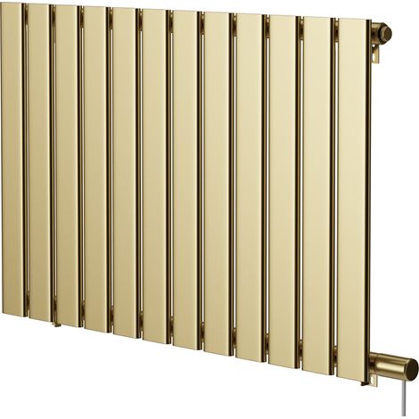 Hudson Colore Brushed Brass 600mm x 908mm Horizontal Electric Single Panel Radiator (1/5)
