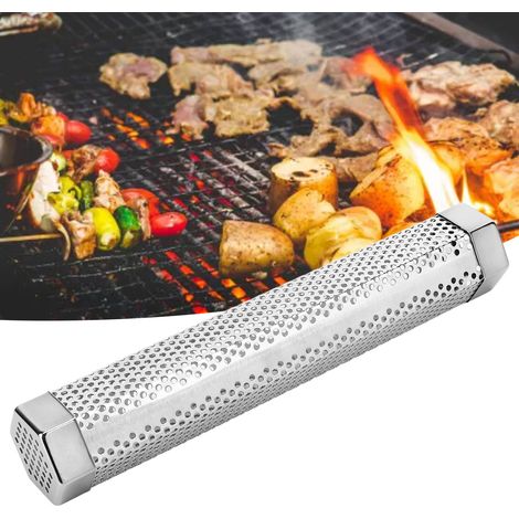 Tube Fumeur Rhombus de Barbecue en Acier Inoxydable 304 de 12 Pouces pour Chips de Bois - Accessoire de Cuisson BBQ Professionnel avec Grande Capacité (1/5)