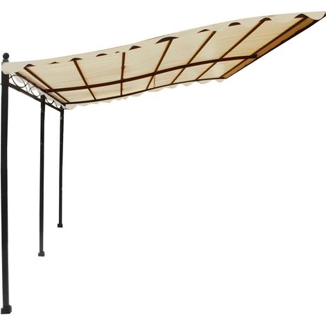 Gazebo Pergola Addossato 3x4 m in Acciaio Antracite (1/3)