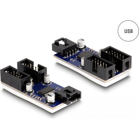 Delock Hub USB 2.0 base conexiones macho de 2 puertos