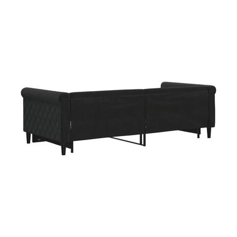 Lit de jour avec lit gigogne (matelas vendu séparément), noir, 90 × 200 cm, pour chambre, décor moderne, facile à assembler (1/5)