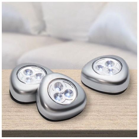 Lot de 3 Lampes LED à Poussoir sans Fil - Facile à Installer (1/5)
