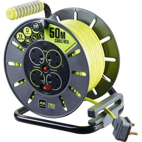 Masterplug PRO-XT Open Cable Reel 240V 13A 4-Socket 50m (1/5)