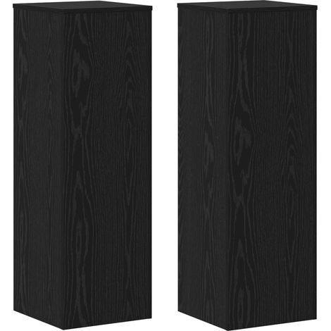 Maison Exclusive - Supporto per piante 2 pz Rovere Nero 33 x 33 x 100 cm (1/5)