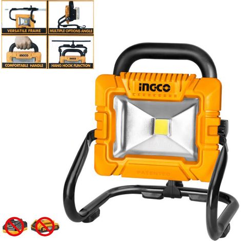 Faro Faretto Led a Batteria INGCO Proiettore Portatile da Cantiere 20 W – 1800 LUM – NO BATTERIA (1/5)