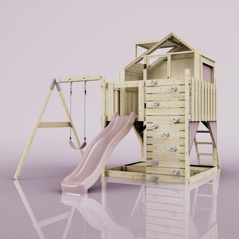 Aire de jeux PolarPlay Madita Rosa 414 x 308 cm Balançoire pour enfants