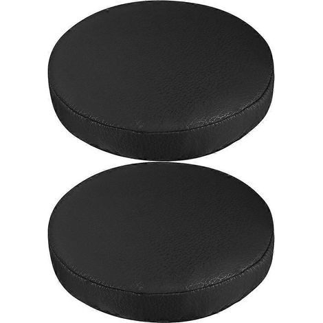 Set mit 2 elastischen Barhockerüberzügen, runde Stuhlschoner – 35,00 x 35,00 x 0,50 cm – Schwarz (1/3)