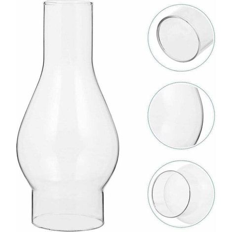 Abat-jour en verre transparent pour lampe à huile, cheminée en verre pour lampe à huile, abat-jour pour lampe à huile, accessoires interchangeables (taille : petite)