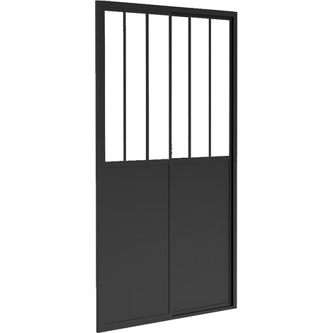 Porta per doccia scorrevole 100 x 195 cm Nero opaco Stile atelier - URBANIK