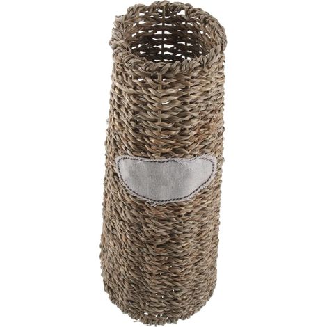Vase à Fleurs Tissé la Main en Plastique Tressé, Grand Vase Trapézoïdal Décoratif pour Fleurs Séchées, Décoration Intérieure Créative pour Salon et Maison, Présent Original (1/5)