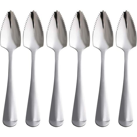 Cuillères à dessert, lot de 6, 15,5 cm, en acier inoxydable, compatibles lave-vaisselle (1/5)