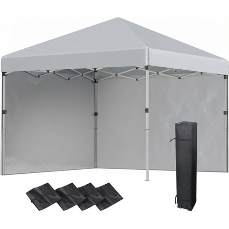 Faltbarer Pop-up-Gartenpavillon, höhenverstellbar, UV-Schutz 30+, 2 Seitenwände, inklusive Tragetasche, ausklappbarer Unterstand für Terrasse und Camping.
