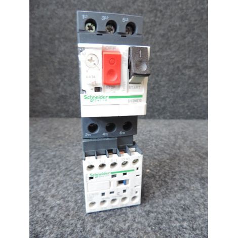 Démarreur moteur combiné non réversible 3P combiné AC-3 4-6.3A 24Vca TeSys GV2ME Schneider (1/3)