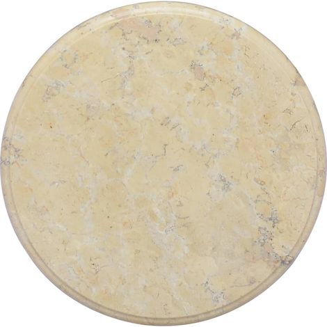 vidaXL Piano per Tavolo Crema Ø40x2,5 cm in Marmo (1/5)