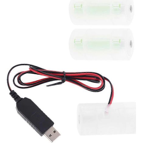 Adaptateur USB Alimentateur pour Piles LR20 D 1.5V à 6V - Torche, Cuiseur (1/4)