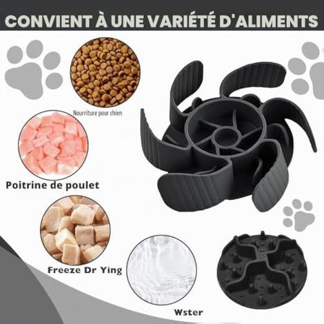 x Insert pour gamelle Slow Food pour chien, gamelle anti-glouton en silicone avec ventouse, gamelles anti-glouton pour chien favorisant une alimentation saine et une digestion lente (1/3)