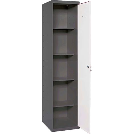 Armario metálico SIMONLOCKER de 4 estantes (180x40x40cm) ANTRACITA Y BLANCO (1/2)