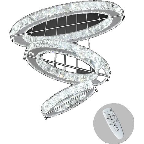 Lampadario, illuminazione LED dimmerabile, design moderno, 3 anelli D20 30 40cm-a, dimmerabile con telecomando-d (1/2)