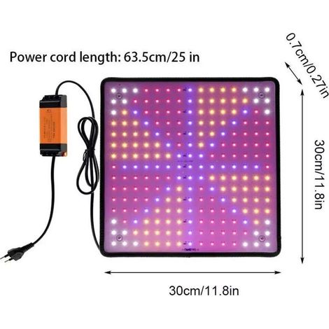 Lampe Horticole LED 45W à Spectre Complet avec UV et IR - JINFGERNE - Idéale pour la Croissance des Légumes à Toutes les Phases (1/5)