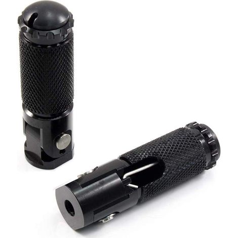 Repose-pieds pliables universels pour moto racing CNC, repose-pieds 8mm, kit de montage, aluminium noir, accessoires moto cross, embouts rétractables. (1/5)
