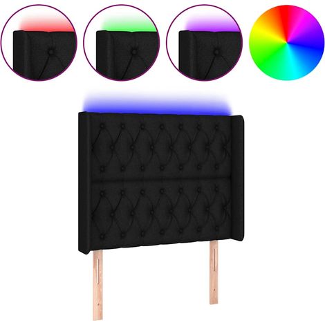 Maison Exclusive - Testiera a LED Nera 103x16x118/128 cm in Tessuto (1/5)