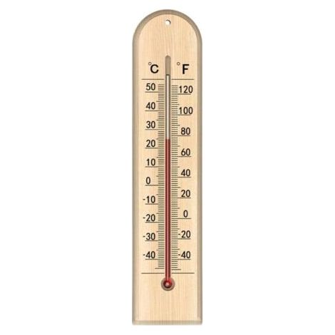 Wooden wall thermometer for monitoring indoor and outdoor temperature, mercury-free design with clear readability, for home greenhouse (A) (1/5)