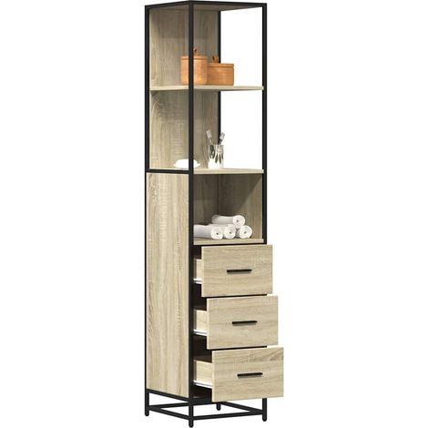 Badschrank Sonoma-Eiche 35x37,5x166 cm Holzwerkstoff vidaXL222803