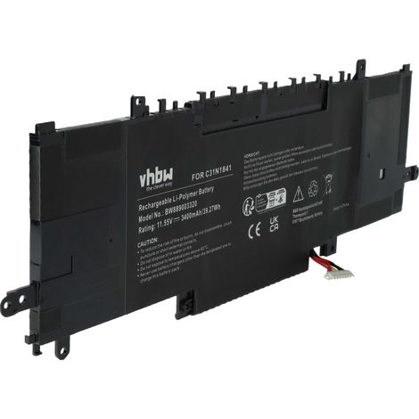 vhbw Akku kompatibel mit Asus UX434FL-A6007T, UX434FL-A6002TS, UX434FL-A6009R, UX434FL-A6012T, UX434FL-A6009T Notebook (3400 mAh, 11,55 V, Li-Polymer) (1/5)