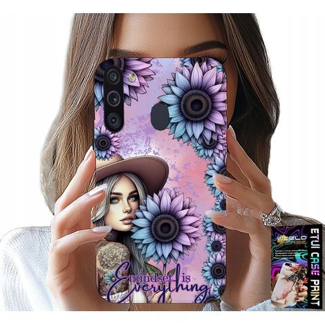 Custodia per Samsung Galaxy A21 - Donna con girasoli, motivi femminili (1/5)