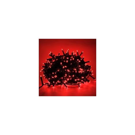 Luci a stringa LED per interni/esterni, 5 mm, 8 modalità di illuminazione, controller 31 V con memoria, impermeabili IP44, cavo verde, per Natale, feste e decorazioni (rosso, 5 m, 100 LED) (1/4)