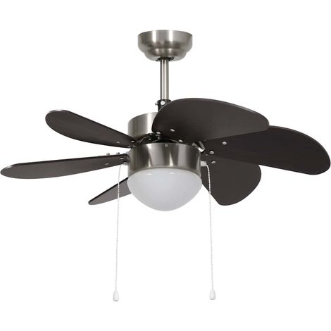 Deckenventilator mit Lampe 76 cm Dunkelbraun vidaXL (1/5)