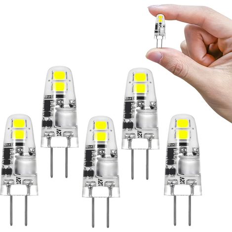 Ampoules LED G4,Blanc Froid 6000K,AC/DC 12V 1.2W 120LM,Lot de 5 [Classe énergétique C] (1/5)
