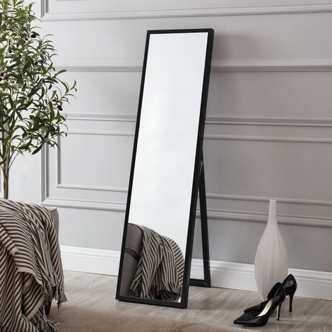 Espejo de Pie Giovinazzo ajustable inclinable MDF negro [en.casa] (1/5)