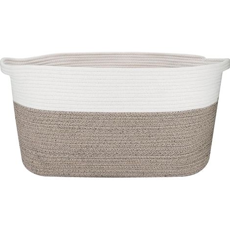 Cesto contenitore in corda di cotone intrecciata da 65 L, pieghevole, per bagno, camera da letto e soggiorno