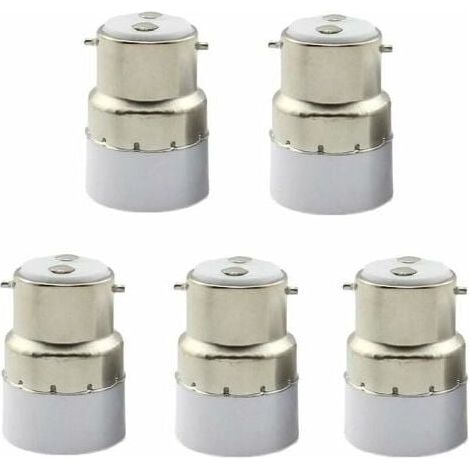 XVX Lot de 5 convertisseurs de douilles de lampe B22 vers E14, commutateur de douille de lampe B22 vers adaptateur de douille de lampe standard E14 (1/4)