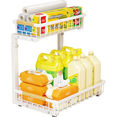 Panier de rangement blanc pour la maison, la chambre ou la buanderie, adapté aux espaces intérieurs et aux routines quotidiennes.-AquaForge