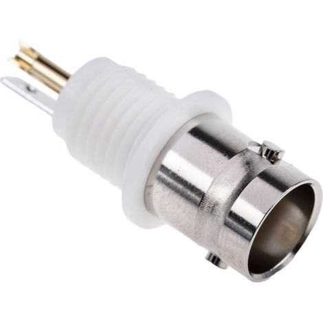 Connecteur coaxial RS PRO Femelle Droit, raccordement A souder 50O Montage panneau ( Prix pour 1 ) (1/2)