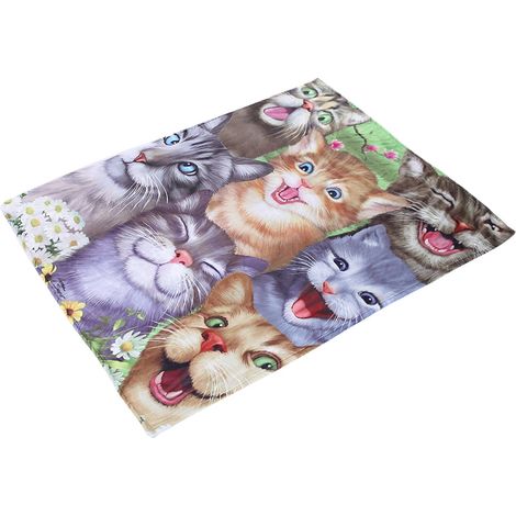 Tapis doux et chaud pour chien, motif chat adorable, couverture de climatisation pour chiot (120 x 60 cm) (1/5)