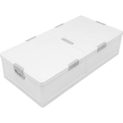 Boîte de rangement sous le lit, roulettes pour une mobilité facile, construction durable, BLANC (1/2)
