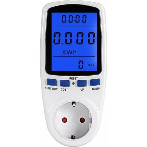 JKWG Prise de Compteur de consommation électrique - Contrôle de l'utilisation de l'électricité Puissance Watt Tension Ampèremètre,Mètre d'ampères de Tension de Watt de Puissance pour Le contrôle Ephé (1/5)