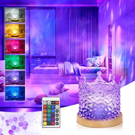 Projecteur lumineux 16 couleurs avec effet vagues, télécommande, décoration romantique pour chambres, fêtes et salles de jeux, cadeau original (1/5)
