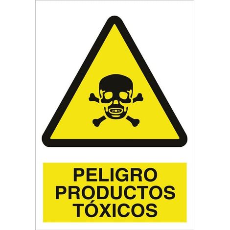 Panneau adhésif 210x148 mm + avertissement danger produits toxiques.