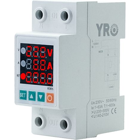Compteur d'électricité numérique, compteur d'énergie, affichage de la tension et du courant, limite de courant-AquaForge