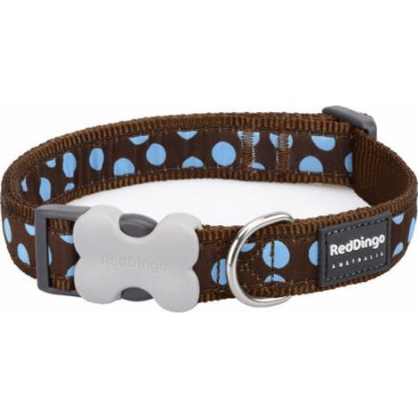 Halsband für dog rot dingo style blau polka dot (2 x 31-47 cm)